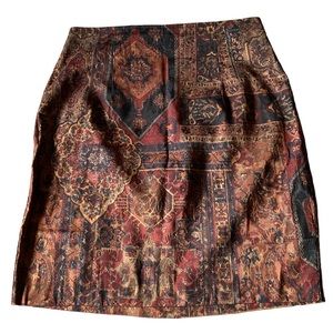 Eber San Francisco Vintage 90’s Paisley Brown Mini Skirt Size 7